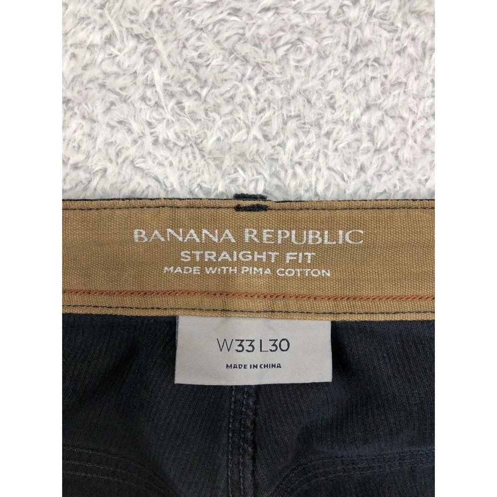Banana Republic Corduroy Pants Mens 34x30 (Tag 33x30) Navy Blue Straight *Flaw